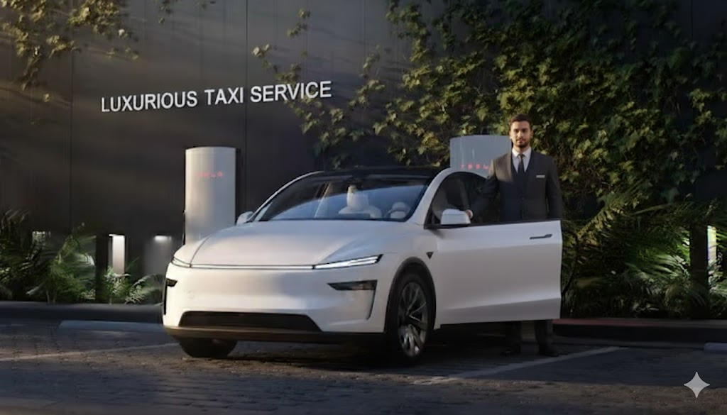 Chauffeur standing by a luxury car